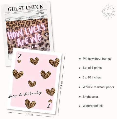 Habseligkeit Pink Leopard Print Wall Art, Preppy Wall Decors - Image 5