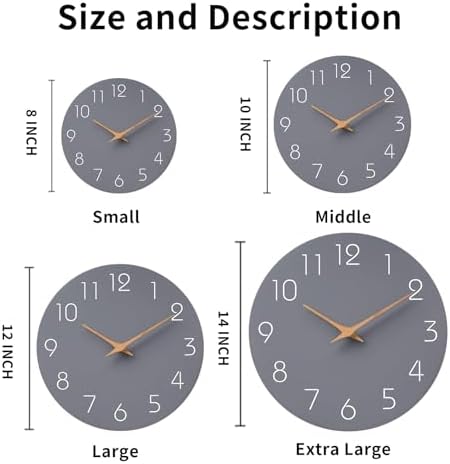 Mosewa Wall Clock Silent Non-Ticking Battery Operated 10" Modern - Image 3
