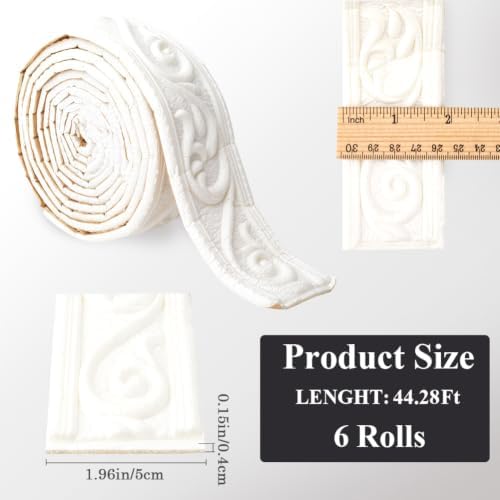 CRASPIRE 532 x 2in Crown Molding Peel and Stick Foam White Self Adhesive - Image 2