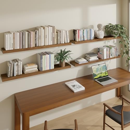 ROGMARS 36 Inches Long Walnut Floating Shelves - Image 4