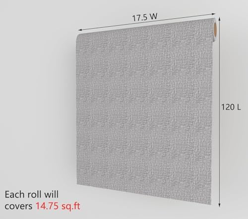 Decotalk Grey White Grasscloth Wallpaper Textured 17.5"x120" Peel and Stick - Image 7
