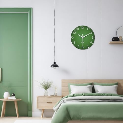 XNM Green Glass Wall Clocks Battery Operated16 Inches or Larger - Image 2