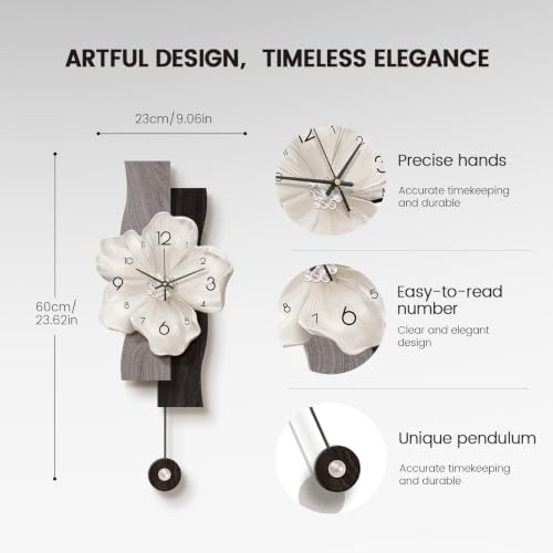 Flower Wall Clocks Battery Operated Decorative - Image 7