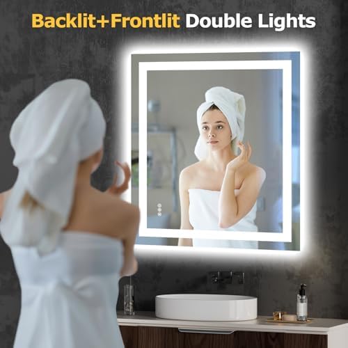 Hivone 36"X32" LED Bathroom Mirror - Image 2