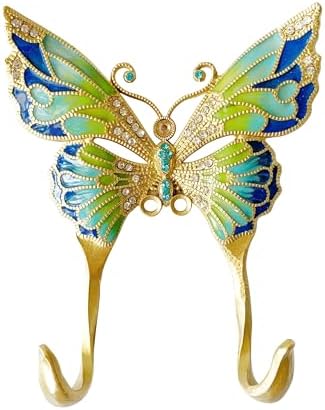 Vintage Butterfly Shaped Decorative Wall Hook Rack Hanger by Pewery