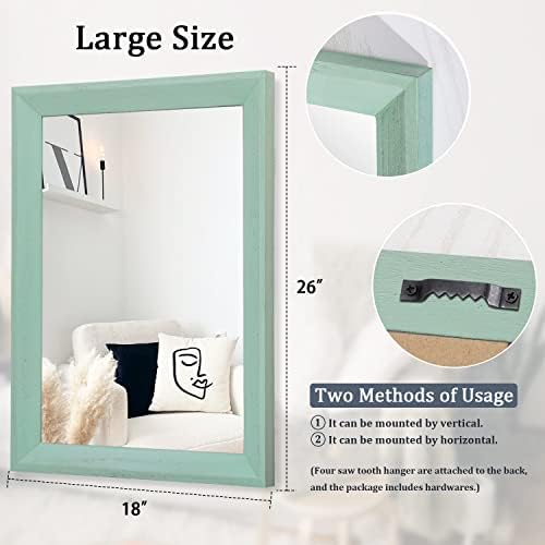 AAZZKANG Wood Framed Mirror Rectangle Modern Farmhouse Wall Mirrors Decor Large - Image 2
