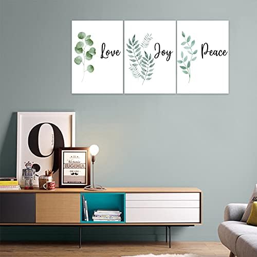 3 Piece Inspirational Wall Art, Quotes "Love Joy Peace" Canvas Print - Image 2