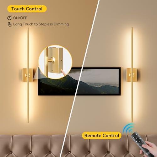 Battery Operated Wall Sconces Set of 2, Remote Control - Image 6