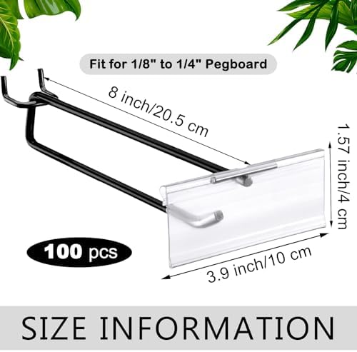 Tandefio 100 Pack Black Metal Peg Board Hooks - Image 2