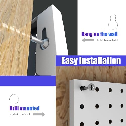 Spampur Peg Board, 4 Pack Metal White PegBoard Panels - Image 6