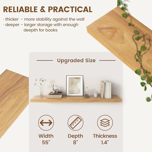Venusmiles Floating Shelves for Wall Decor, Rustic Wall Shelves - Image 5