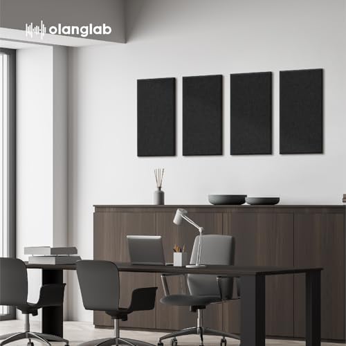Olanglab Fiberglass Acoustic Wall Panels 4 Pack, 11.8'' x 23.6'' Sound Panels - Image 3