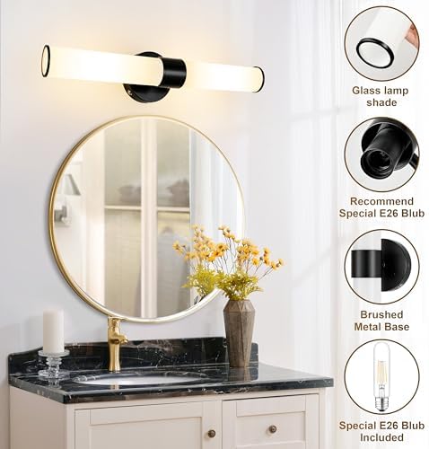 Black Battery Operated Wall Sconces Set of 2 - Image 3