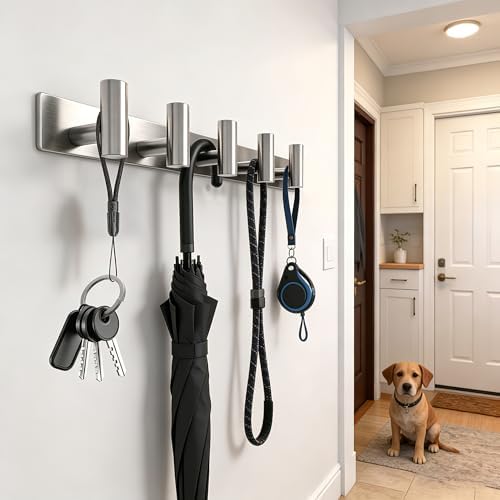 Brushed Nickel Coat Rack Wall Mount - Image 2