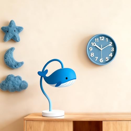 45MinST 8-Inch Blue Modern Wall Clock – Silent Non-Ticking, 3D Large Numbers - Image 4