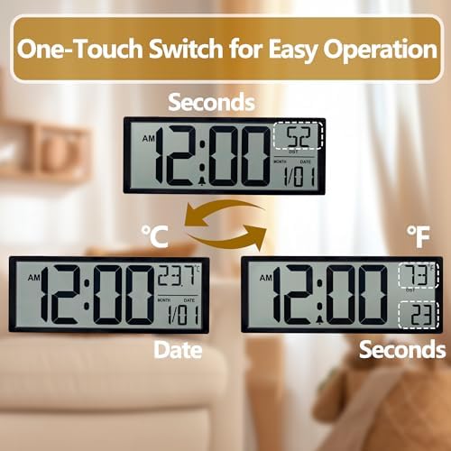Maxstar Large Digital Wall Clock - Image 5