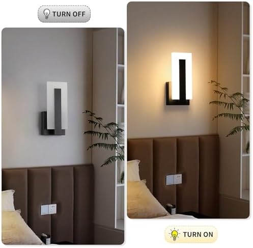 Modern Wall Sconces Set of Two, Led Wall Light 7w Dimmable Light Hardwired - Image 4