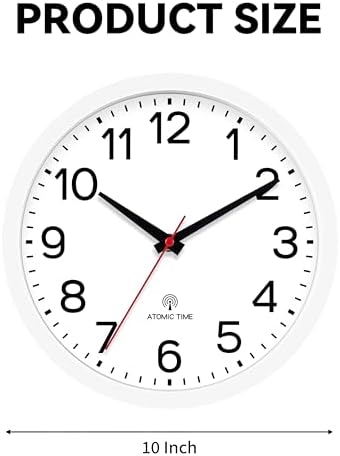 AKCISOT 10 Inch Wall Clock, Silent Battery Operated Analog Clock - Image 4