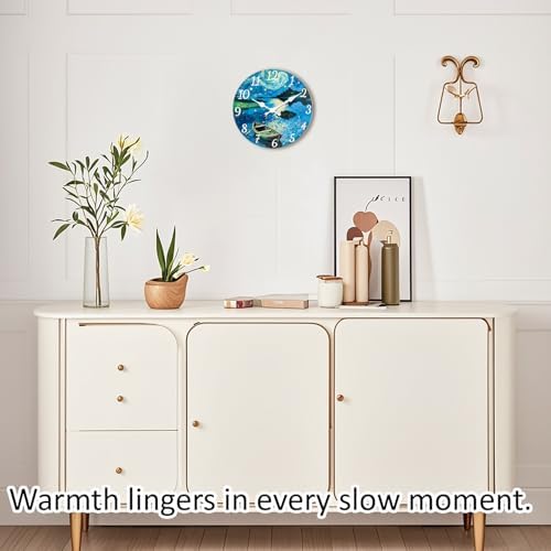 12 Inch Silent Glass Wall Clock Non Ticking - Image 2