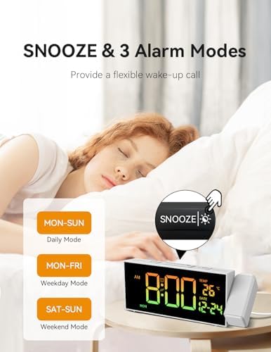 Netzu Projection Clock for Bedroom Ceiling, Alarm Clocks - Image 4