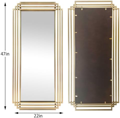 47"x22" Large Rectangle Decorative Mirror - Image 3