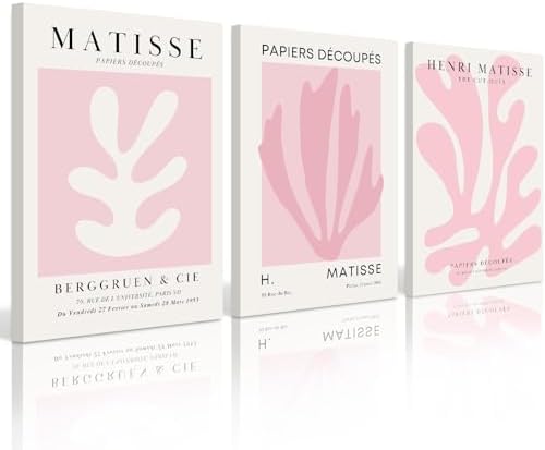 Pink Matisse Wall Art Prints Aesthetic Wall Decor Abstract Henri Matisse Canvas by Baccone