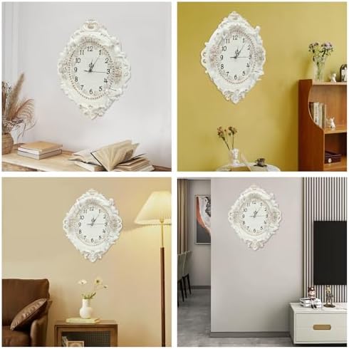 Decorative Wall Clock, European Style Off-White Ellipse Wall Clock - Image 7