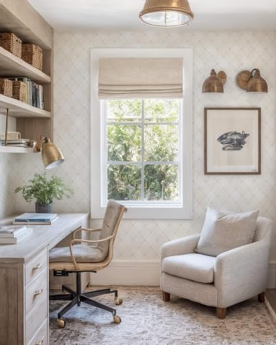 Dimoon Boho Peel and Stick Wallpaper Beige Lines Contact Paper 17.3x197in - Image 7