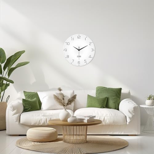 XNM Big Minimalist Glass Wall Clocks Battery Operated 16 Inch - Image 2