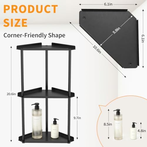 Jesginboo 3 Tier Bathroom Counter Organizer, Vanity Organizer Corner Shelf - Image 2