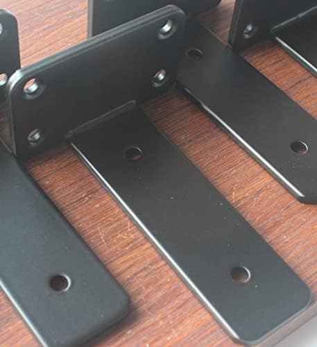 10 Pack - 5 inch Black Hidden L Shelf Bracket Iron Floating Shelf Brackets - Image 4