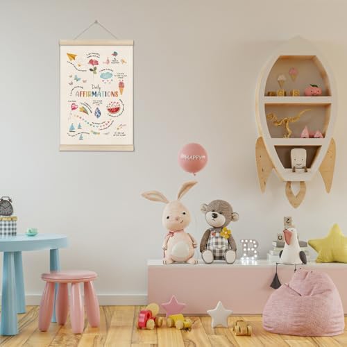Daily Affirmations Wall Decor for Women Kids, Positive Posters Hanger Frame - Image 5