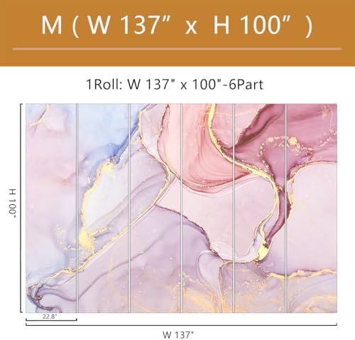 Pink Marble Wallpaper Mural Peel and Stick 137"x100" - Image 4