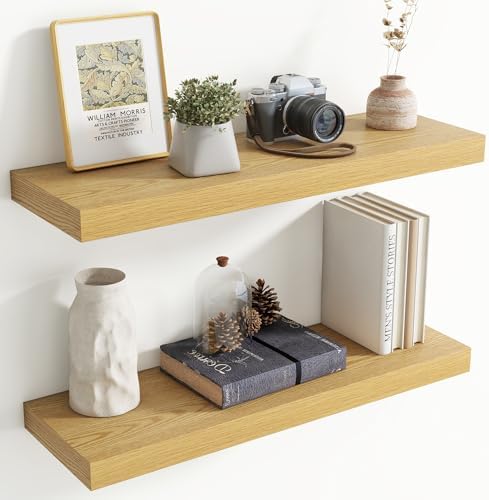 30 Inch Floating shelves for Wall, 8 Inch Deep, Invisible Brackets by Axeman