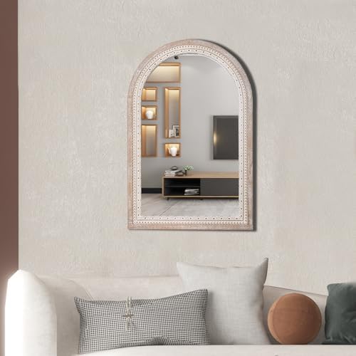 36x24 Inch Arched Wall Mirror, Rustic Farmhouse Wood Mirrors - Image 6