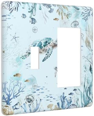 Outlet Covers Teal Blue Ocean Sea Turtle Seabed Plants 1 Toggle 1 Rocker - Image 2