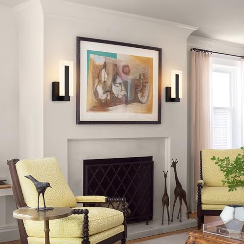Modern LED Wall Sconces, 3000K Warm White Indoor Black Wall Light, 8W Acrylic - Image 6