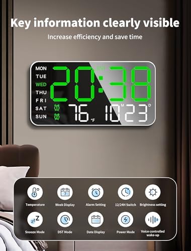 MASHI 8.4" Digital Clock, Desk Alarm Clock - Image 2
