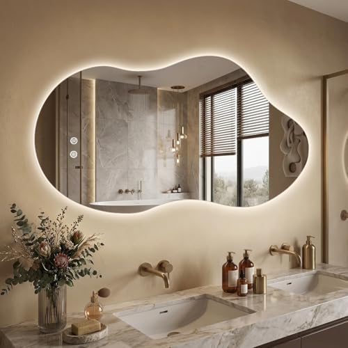 Irregular Bathroom Wall Mirror 24x41 Inch Asymmetrical Mirror - Image 2