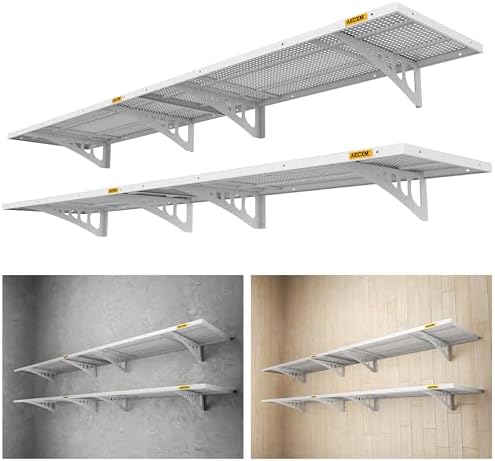 Aecxm 4-Pack 1.64x4ft Adjustable Garage Wall Shelving 1120lbs Load Capacity by AECXM