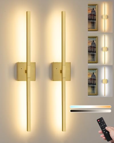 Rayogale Gold Battery Operated Wall Sconces by Rayogale