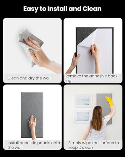 Moukey Acoustic Panels 4 PCS, 2.4“ Thick Fiberglass Soundproof Wall Panels - Image 6