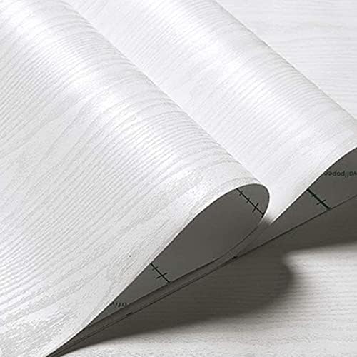 White Contact Paper Peel and Stick Wood Grain Wallpaper Easy to Install - Image 4