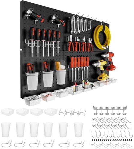 FZK Peg Board Wall Organizer Kit. Heavy Duty, 36 * 24 by FZK