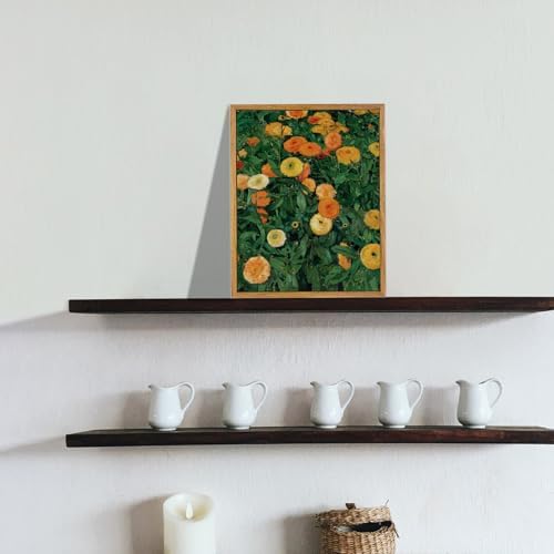 KBKBART Framed Canvas Wall Art, Colorful Marigold Flowers Painting Picture - Image 5