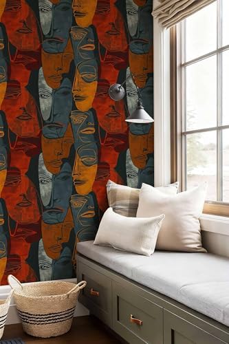 Abstract Face Art Peel and Stick Wallpaper, Modern Bold Portrait Wallpaper - Image 7