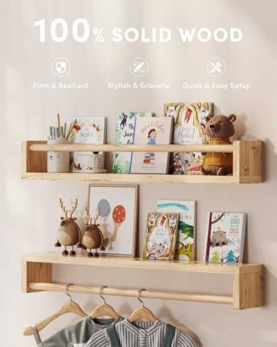 G&W Gruwald Nursery Book Shelves, Wall Bookshelf, Book Shelf - Image 2