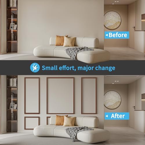 Art3d Pre-Cut Wall Molding Set of 6 pcs, 3 Top 3 Bottom - Image 2