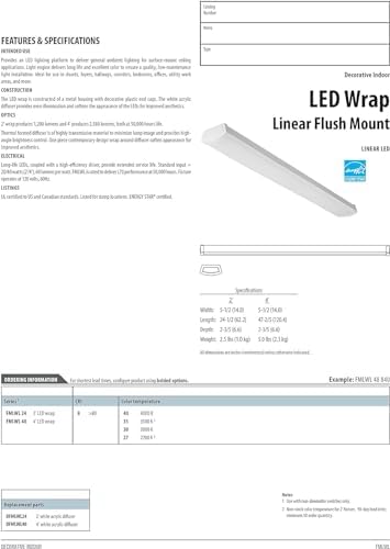Lithonia Lighting 4' Low-Profile LED Wraparound Light Fixture - Image 5