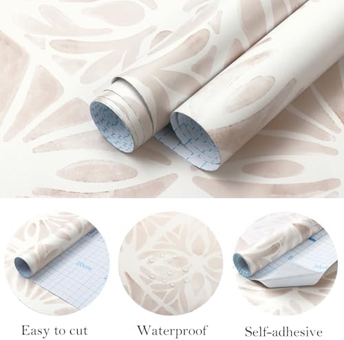 Geometric Peel and Stick Wallpaper boho78.7 x17.3 White and Pink Wallpaper - Image 2